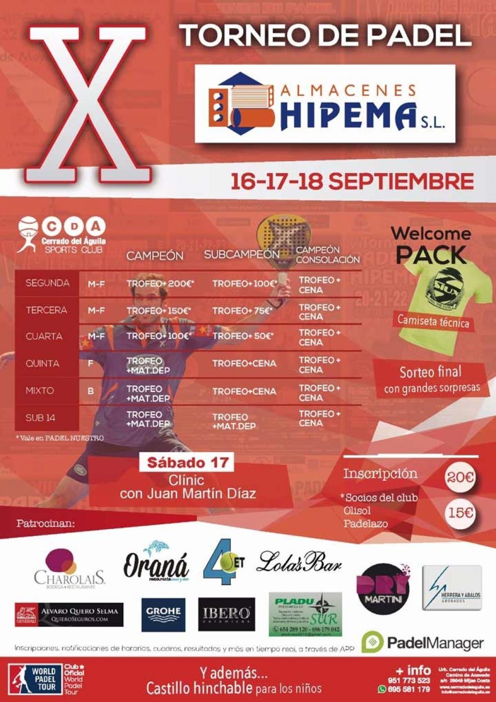 Cartel del Torneo de P&aacute;del de Almacenes Hipema